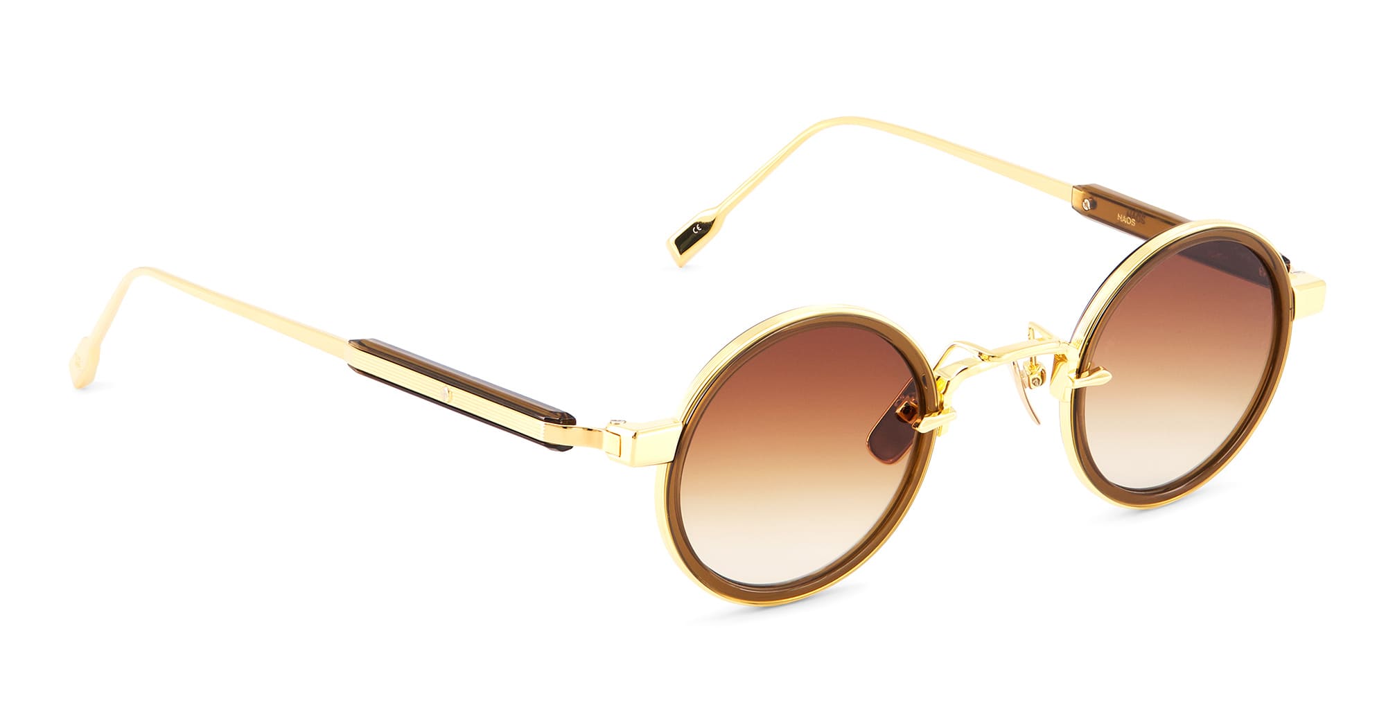  CHOCOLATE - titanium, acetate - shape Round - Gold, brown - EYEWEAR - SUNGLASSES - Unisex,Uomo,Donna,Women,Men - lens Gradient brown - Made In Japan