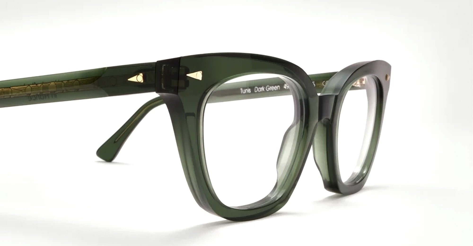 Ottica Mondello Roma - Ahlem - AHL.001106.OPT - Tunis - Dark Green RX - Acetate - shape Cat-eye - green - EYEWEAR - EYEGLASSES - Unisex,Uomo,Donna,Women,Men - lens Clear - Made In France