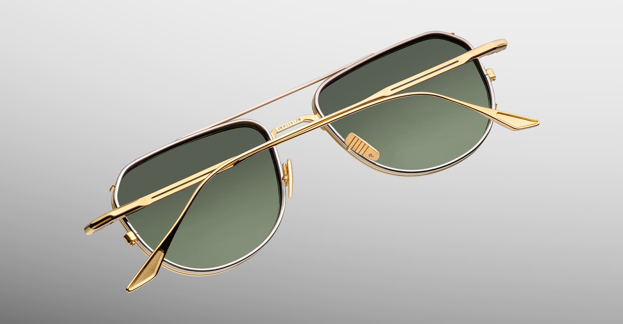 Ottica Mondello Roma - Jacques Marie Mage - JMMCEN-12M - CENDRAS - MUSKET - Titanium - shape Pilot - Gold - EYEWEAR - SUNGLASSES - Unisex,Uomo,Donna,Women,Men - lens Green - Made In Japan