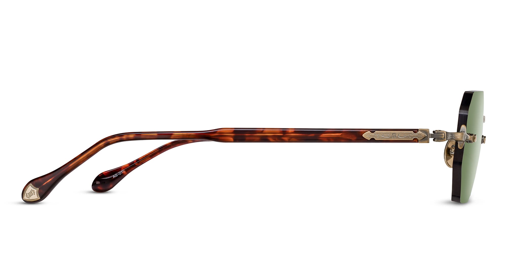 Ottica Mondello Roma - Matsuda - M5010.SG.AG-DTO.51 - M5010 - ANTIQUE GOLD / DARK TORTOISE - titanium, acetate - shape Rectangular - gold, tortoise - EYEWEAR - SUNGLASSES - Unisex,Uomo,Donna,Women,Men - lens Green - Made In Japan