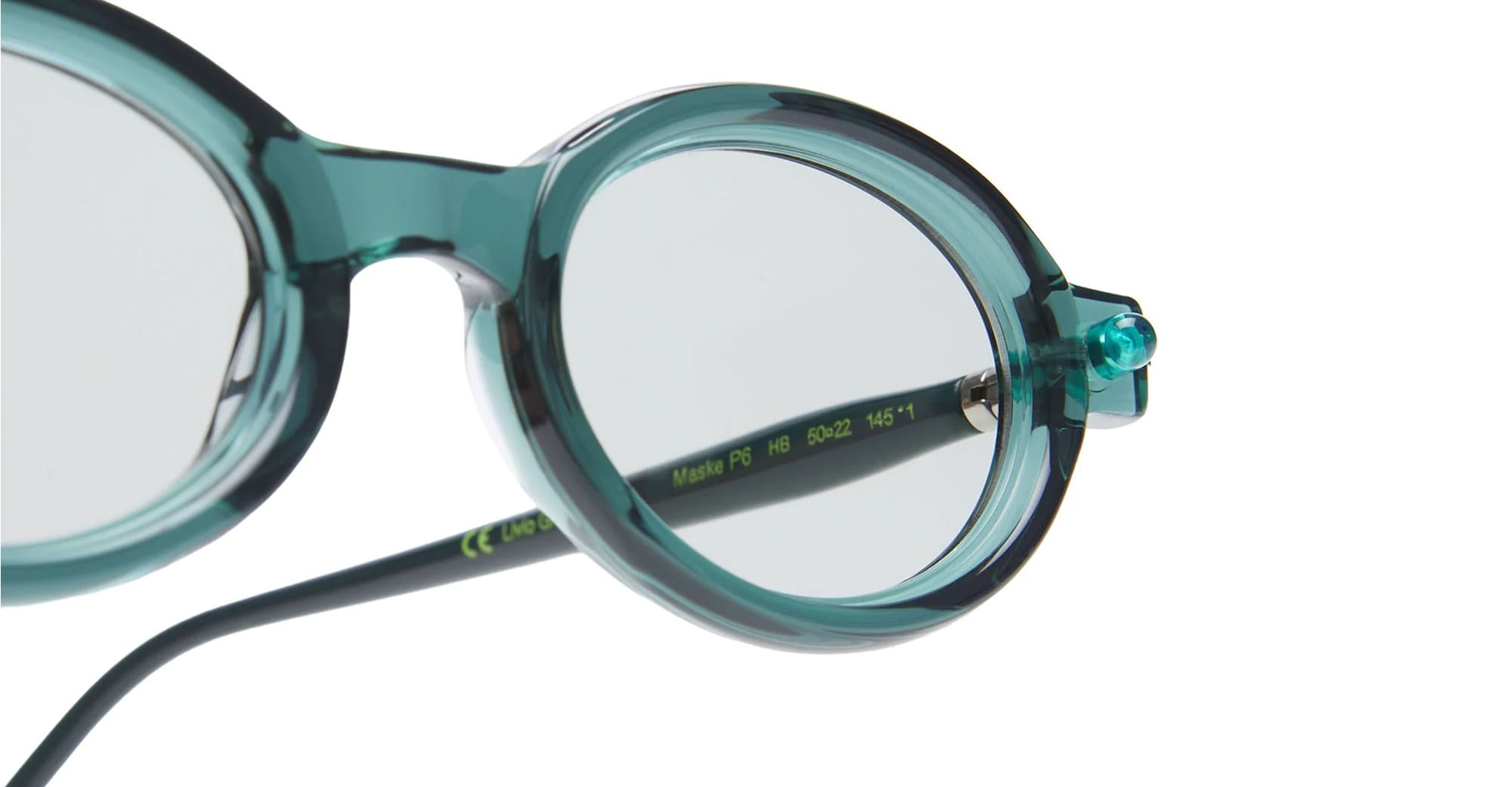 Ottica Mondello Roma - Kuboraum - KRS0P6HB0000002F - MASK P6 HB - HAMBURGER  BANOFF - Acetate - shape Oval - green - EYEWEAR - SUNGLASSES - Unisex,Uomo,Donna,Women,Men - lens light grey - Made In Italy