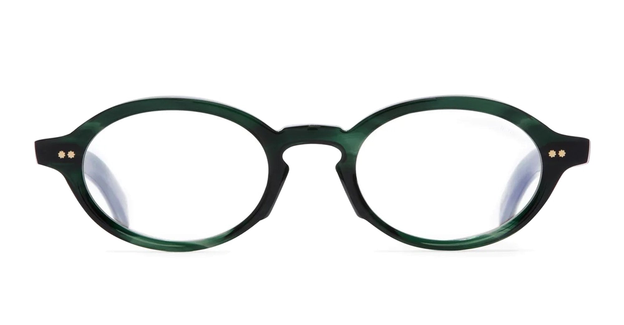 Ottica Mondello Roma - Cutler and Gross - CGOP-GR13-49-03 - GR13 - STRIPED DARK GREEN RX - Acetate - shape Oval - green - EYEWEAR - EYEGLASSES - Unisex,Uomo,Donna,Women,Men - lens Clear - Made In Italy