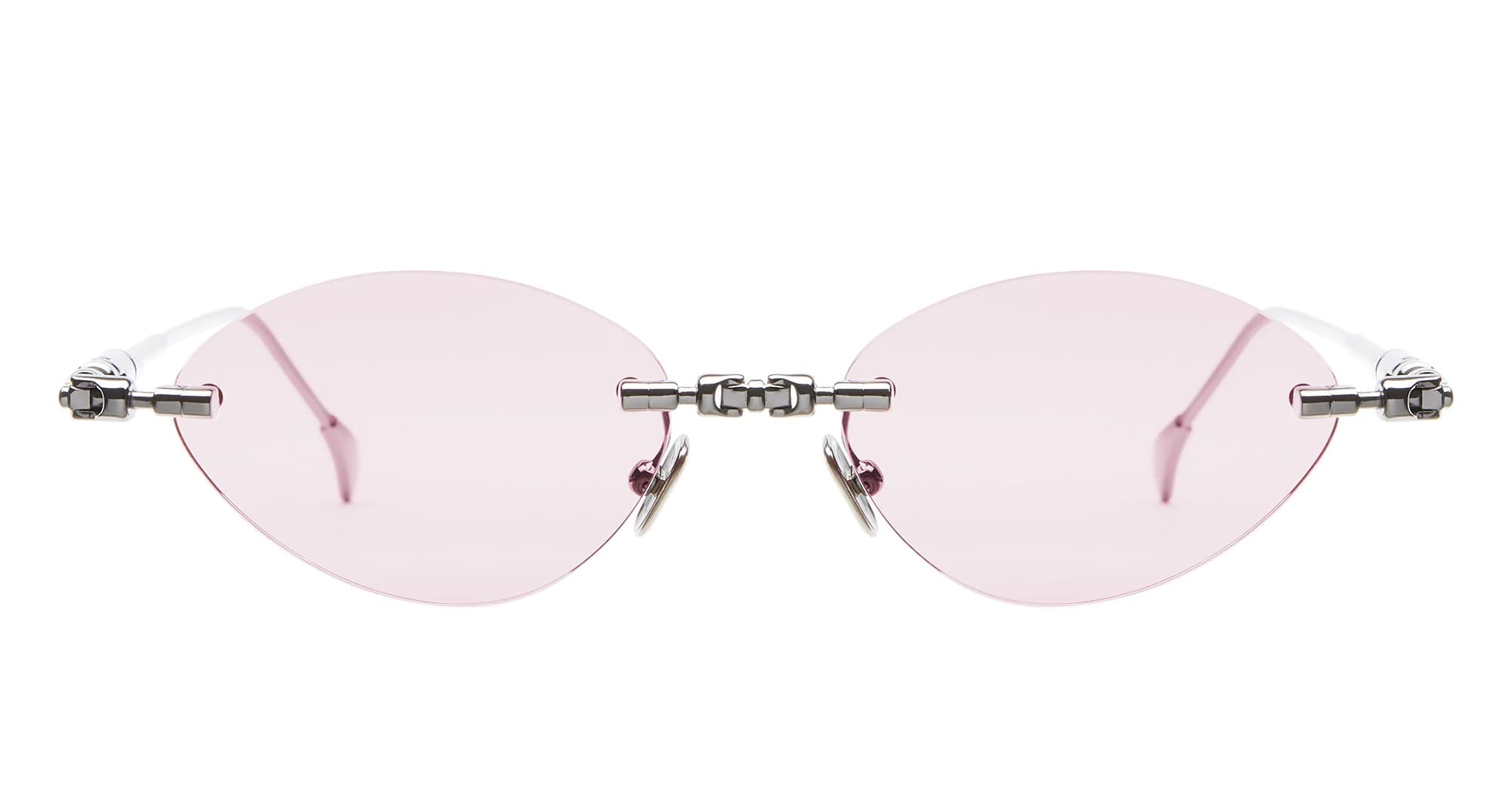 Ottica Mondello Roma - Kuboraum - KRSH65GM0000004P - MASK H65 GM - GUNMETAL - Metal - shape Oval - grey - EYEWEAR - SUNGLASSES - Unisex,Uomo,Donna,Women,Men - lens Pink - Made In Italy