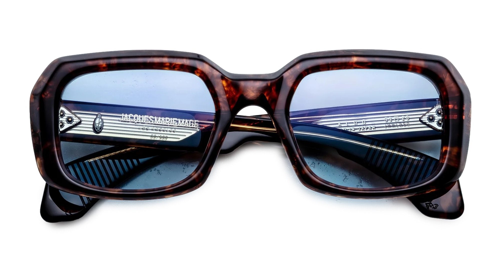 Ottica Mondello Roma - Jacques Marie Mage - JMMLD-5C - ALDO - ARGYLE - Acetate - shape Squared - Tortoise - EYEWEAR - SUNGLASSES - Unisex,Uomo,Donna,Women,Men - lens Blue - Made In Japan