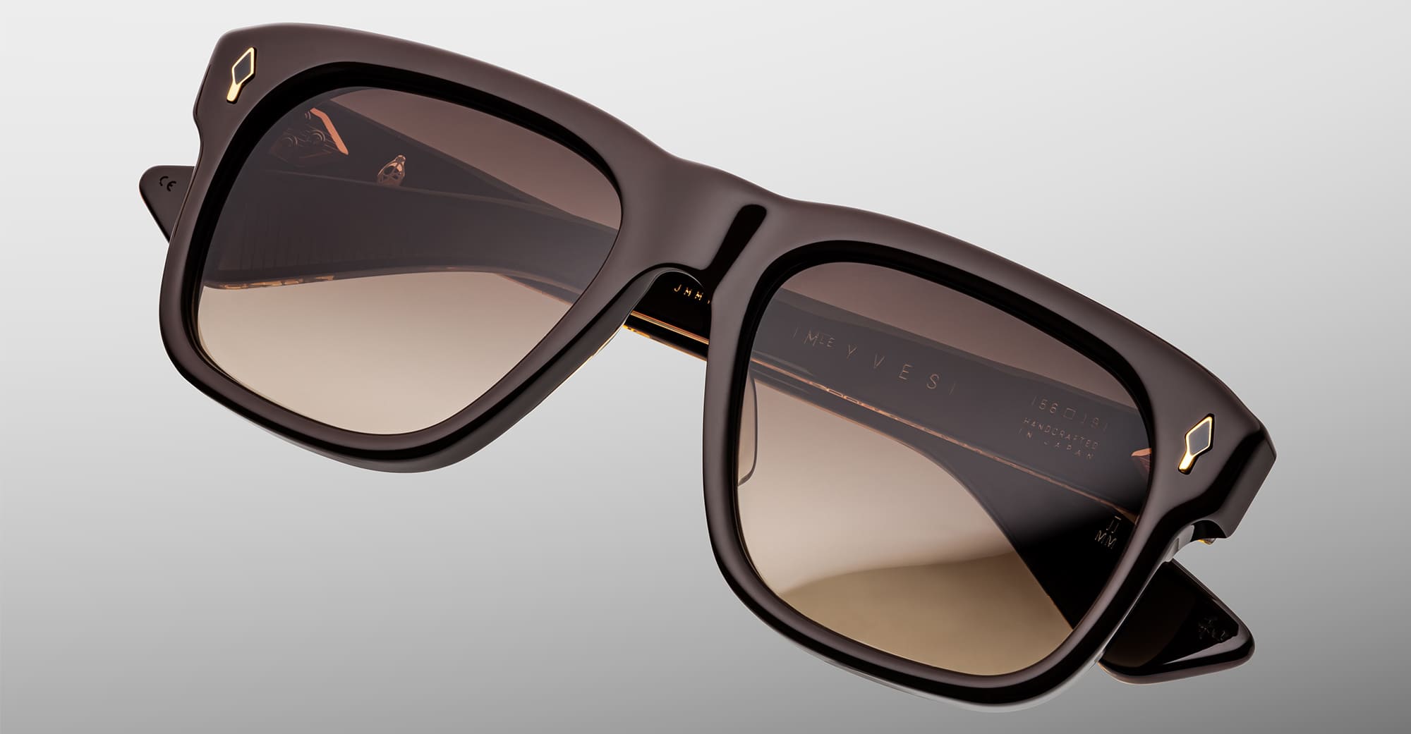 Ottica Mondello Roma - Jacques Marie Mage - JMMYV-B17 - YVES EPOXY II - GANACHE - Acetate - shape Squared - brown - EYEWEAR - SUNGLASSES - Unisex,Uomo,Donna,Women,Men - lens Gradient brown - Made In Japan