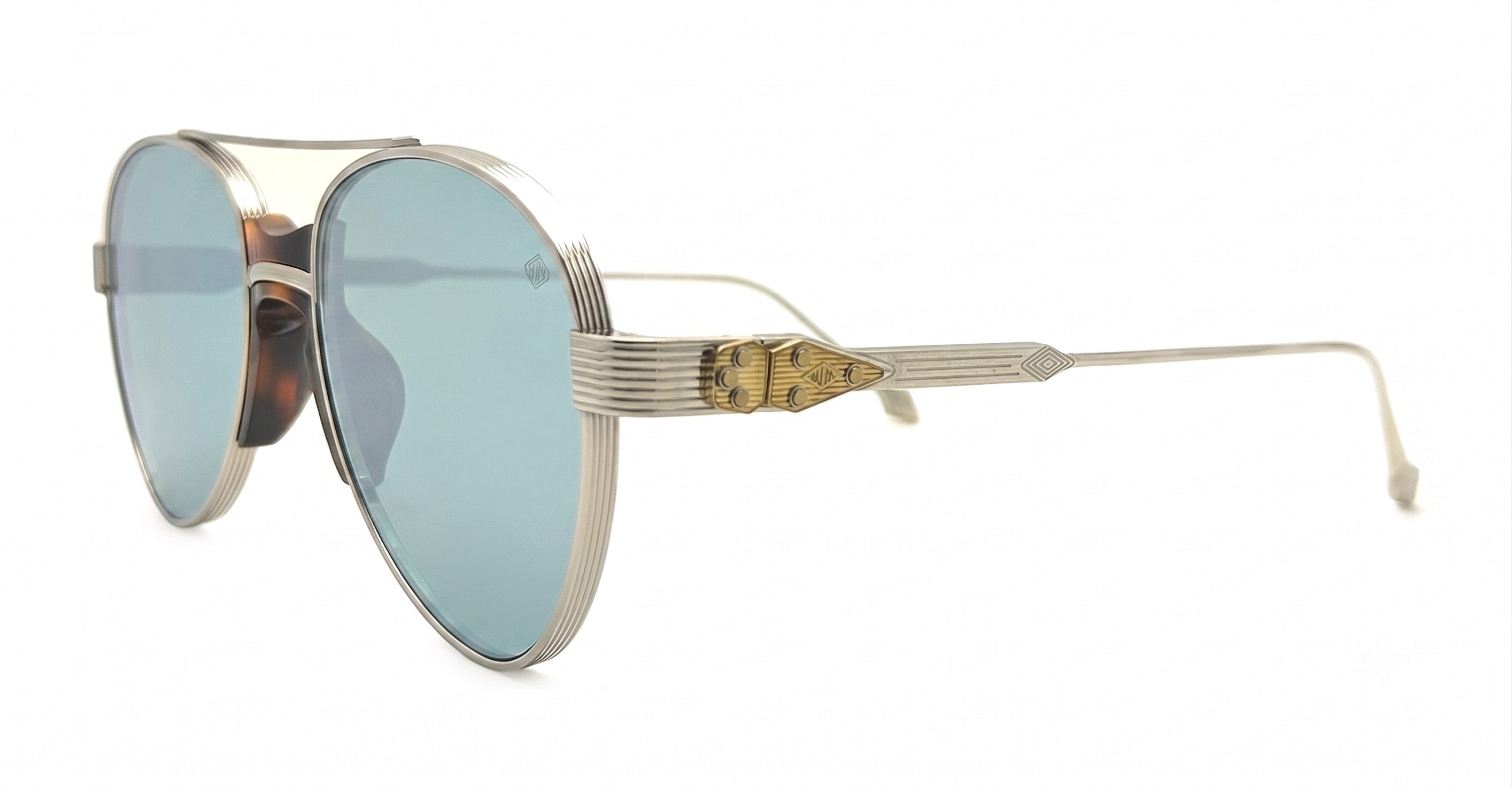  mirrored green lens - Titanium - shape Aviator - Havana - EYEWEAR - SUNGLASSES - Unisex,Uomo,Donna,Women,Men - lens Green - Made In Japan