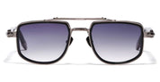 Ottica Mondello Roma - John Dalia - KAI-C420 - KAÏ - C420 ShinyBlack / Brushed Ruthenium - Metal - shape Geometric - Black, Grey - EYEWEAR - SUNGLASSES - Unisex,Uomo,Donna,Women,Men - lens Gradient blue - Made In France