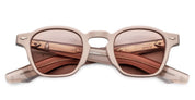 Ottica Mondello Roma - Jacques Marie Mage - JMMZP-14S - SUEDE COLLECTION: ZEPHIRIN - DUST SUEDE - Acetate - shape Squared - beige - EYEWEAR - SUNGLASSES - Unisex,Uomo,Donna,Women,Men - lens orange - Made In Japan