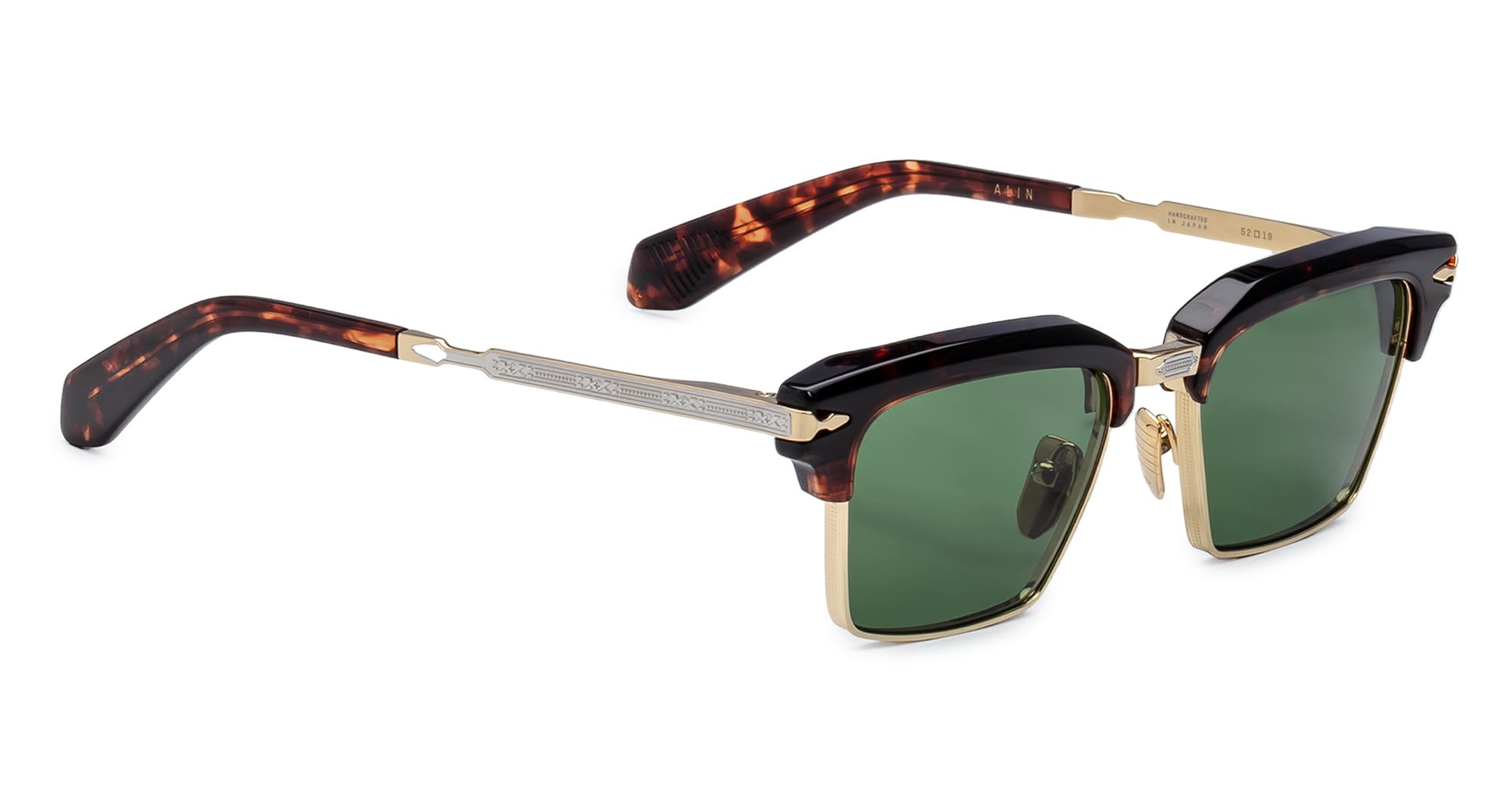 Ottica Mondello Roma - Jacques Marie Mage - JMMIL-18Q - ALIN - ETNA - titanium, acetate - shape Clubmaster - Tortoise - EYEWEAR - SUNGLASSES - Unisex,Uomo,Donna,Women,Men - lens Green - Made In Japan