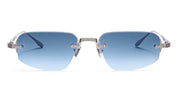 Ottica Mondello Roma - Akoni - AKS-536B-53 - JUNO-THREE - ANTIQUE SILVER - Titanium - shape Geometric - Gold - EYEWEAR - SUNGLASSES - Unisex,Uomo,Donna,Women,Men - lens Gradient blue - Made In Japan