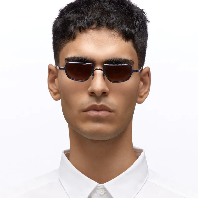 Ottica Mondello Roma - Kuboraum - KRSZ28BL000000GP - MASK Z28 BL - DARK BLUE - metal, acetate - shape Oval - blue - EYEWEAR - SUNGLASSES - Unisex,Uomo,Donna,Women,Men - lens Grey - Made In Italy