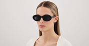 Ottica Mondello Roma - Saint Laurent - SL 594-008 - SL 594-008 - BLACK - Acetate - shape Oval - Black - EYEWEAR - SUNGLASSES - Donna,Women - lens Grey - Made In Italy