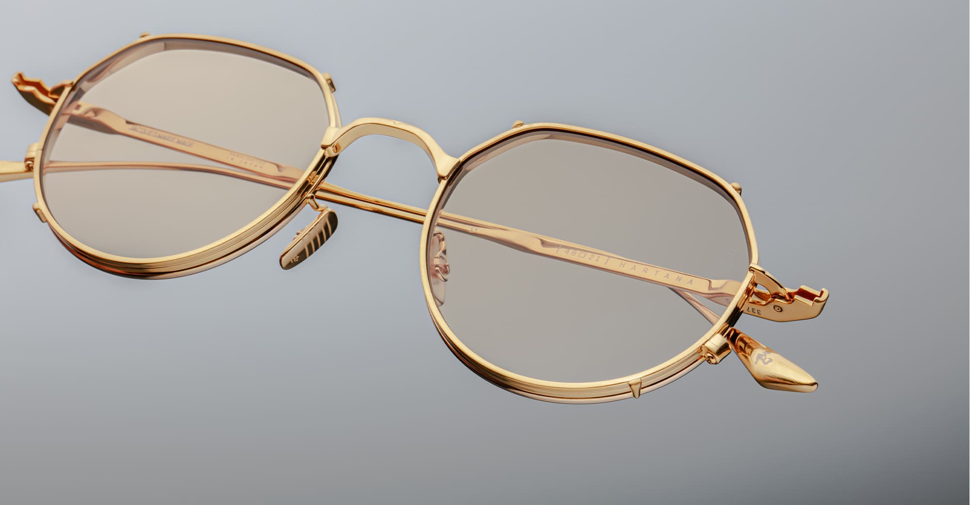 Ottica Mondello Roma - Jacques Marie Mage - JMMTN-120 - HARTANA - DORSET - beta titanium - shape Round - Gold - EYEWEAR - EYEGLASSES - Unisex,Uomo,Donna,Women,Men - lens yellow - Made In Japan