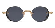 Ottica Mondello Roma - Akoni - AKS-519A-46 - JUPITER - BRUSHED 12K GOLD / CRYSTAL BLACK - Titanium - shape Round - gold, black - EYEWEAR - SUNGLASSES - Uomo,Men - lens dark grey - Made In Japan