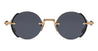 Ottica Mondello Roma - Akoni - AKS-519A-46 - JUPITER - BRUSHED 12K GOLD / CRYSTAL BLACK - Titanium - shape Round - gold, black - EYEWEAR - SUNGLASSES - Uomo,Men - lens dark grey - Made In Japan