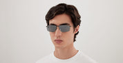 Ottica Mondello Roma - Balenciaga - BB0413S-004 - BB0413S-004 - GUNMETAL - Metal - shape Rectangular - dark grey - EYEWEAR - SUNGLASSES - Unisex,Uomo,Donna,Women,Men - lens silver - Made In Japan