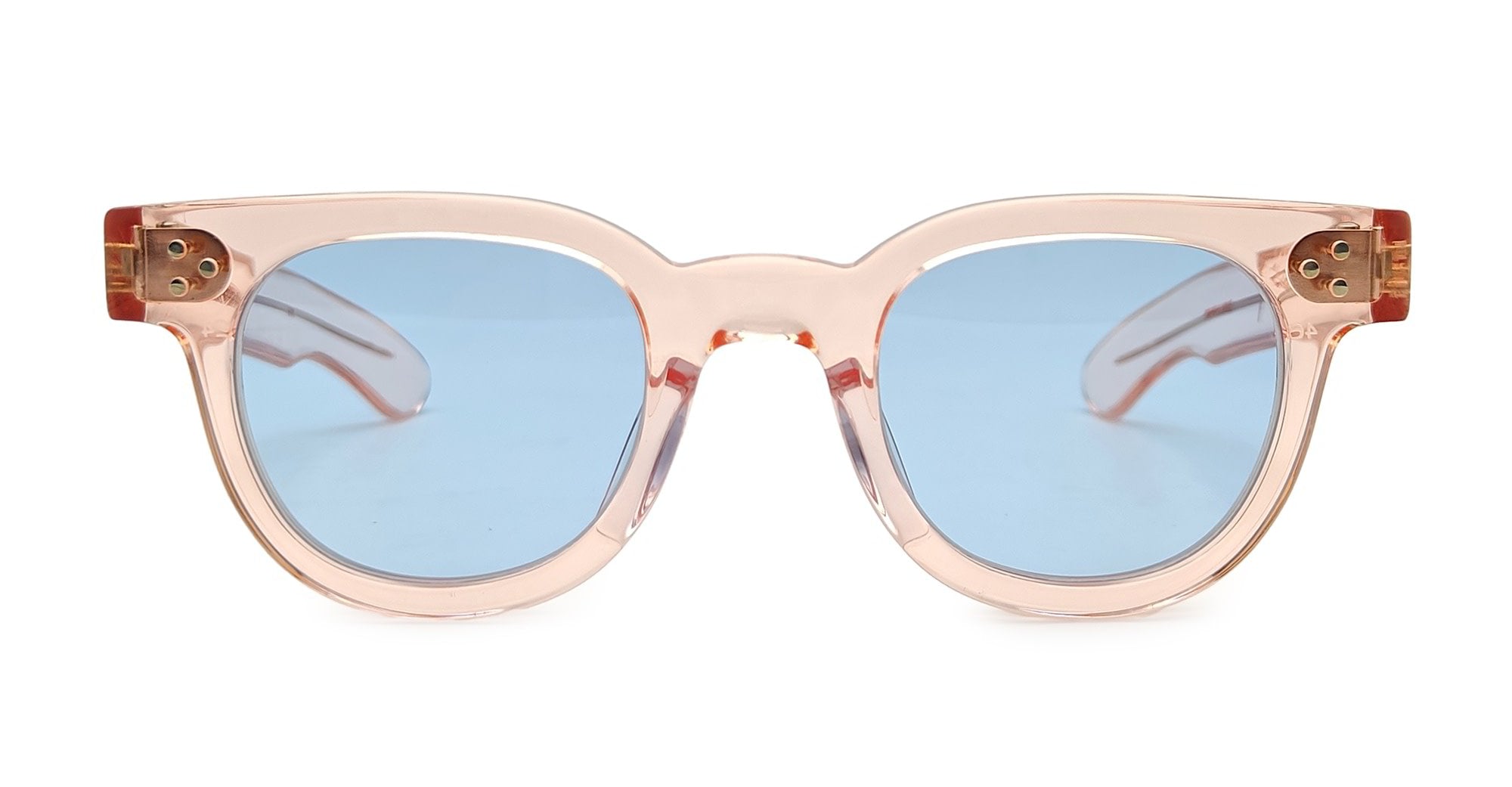 Ottica Mondello Roma - Julius Tart - JTPL-106H-2B-BL-60 - FDR 46X24 - FRESH PINK / LIGHT BLUE LENS - Acetate - shape Round - pink - EYEWEAR - SUNGLASSES - Unisex,Uomo,Donna,Women,Men - lens Blue - Made In Japan