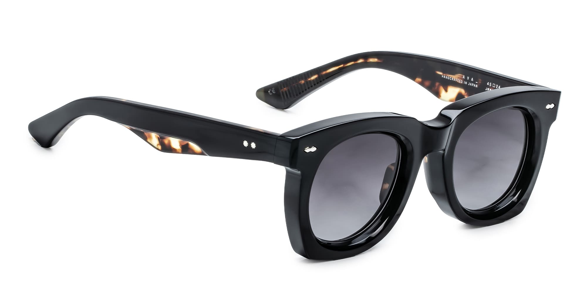 Ottica Mondello Roma - Jacques Marie Mage - JMMAV-11A - AVA - NOIR 11 - Acetate - shape Round - Black - EYEWEAR - SUNGLASSES - Unisex,Uomo,Donna,Women,Men - lens Black - Made In Japan