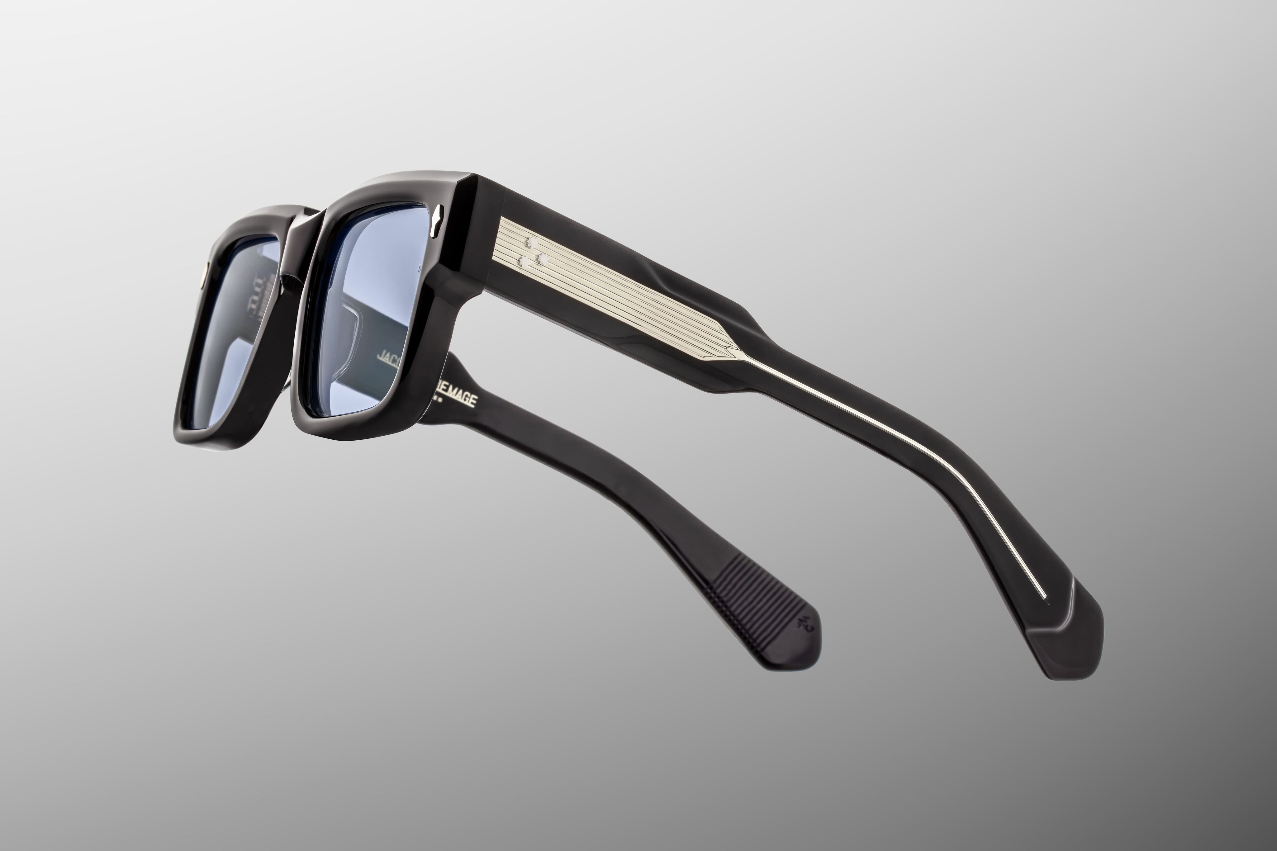 Ottica Mondello Roma - Jacques Marie Mage - JMMHE-K5 - HEMMINGS - OBSCURE - Acetate - shape Squared - Black - EYEWEAR - SUNGLASSES - Unisex,Uomo,Donna,Women,Men - lens Gradient blue - Made In Japan