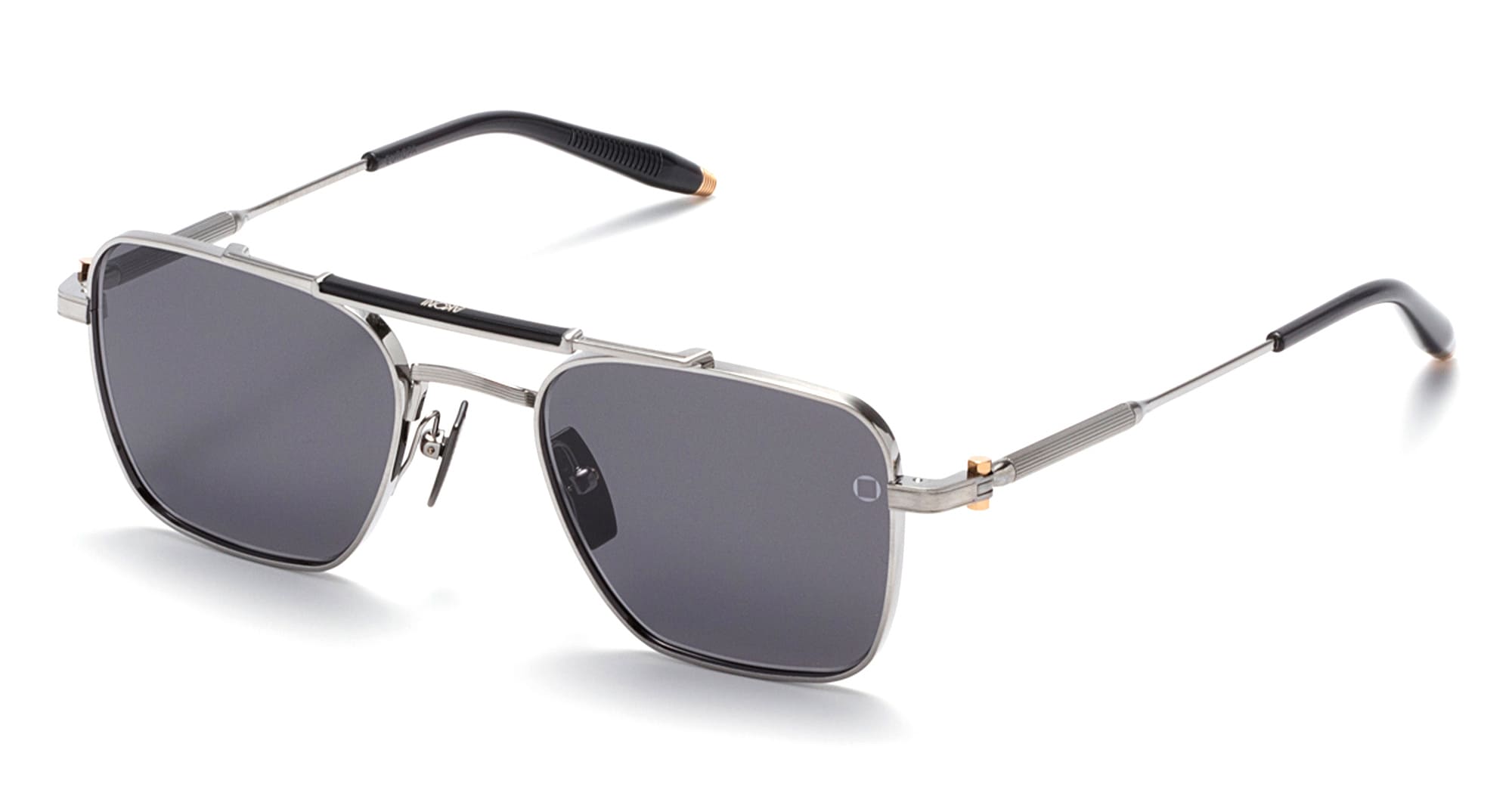  DARK GREY CRYSTAL - titanium, acetate - shape Pilot - Palladium - EYEWEAR - SUNGLASSES - Donna,Women - lens Grey - Made In Japan