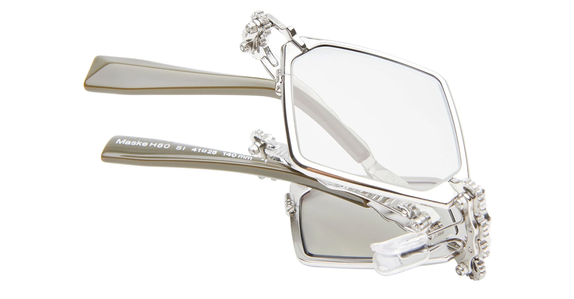 Ottica Mondello Roma - Kuboraum - KRSH80SI0000004G - MASK H80 SI - SILVER - Metal - shape Diamond - Silver - EYEWEAR - SUNGLASSES - Unisex,Uomo,Donna,Women,Men - lens silver - Made In Italy