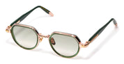 Ottica Mondello Roma - John Dalia - ANYA-C432 - ANYA - C432 Dark Green / Rose Gold / Yellow Gold - Metal - shape Round - green, gold - EYEWEAR - SUNGLASSES - Unisex,Uomo,Donna,Women,Men - lens Gradient green - Made In France
