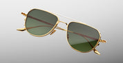 Ottica Mondello Roma - Jacques Marie Mage - JMMCEN-12M - CENDRAS - MUSKET - Titanium - shape Pilot - Gold - EYEWEAR - SUNGLASSES - Unisex,Uomo,Donna,Women,Men - lens Green - Made In Japan
