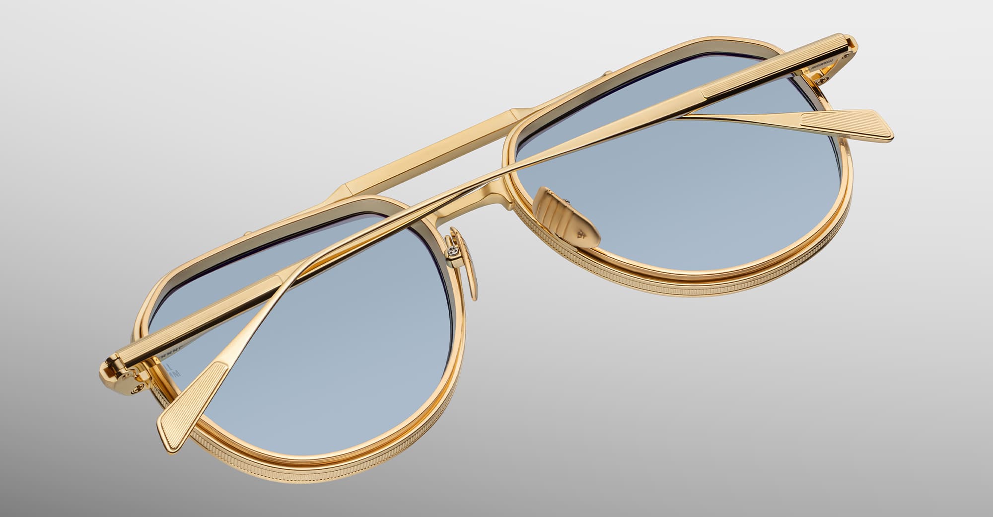 Ottica Mondello Roma - Jacques Marie Mage - JMMMD-19H - COMMANDER - CIEL - Titanium - shape Aviator - Gold - EYEWEAR - SUNGLASSES - Unisex,Uomo,Donna,Women,Men - lens Blue - Made In Japan