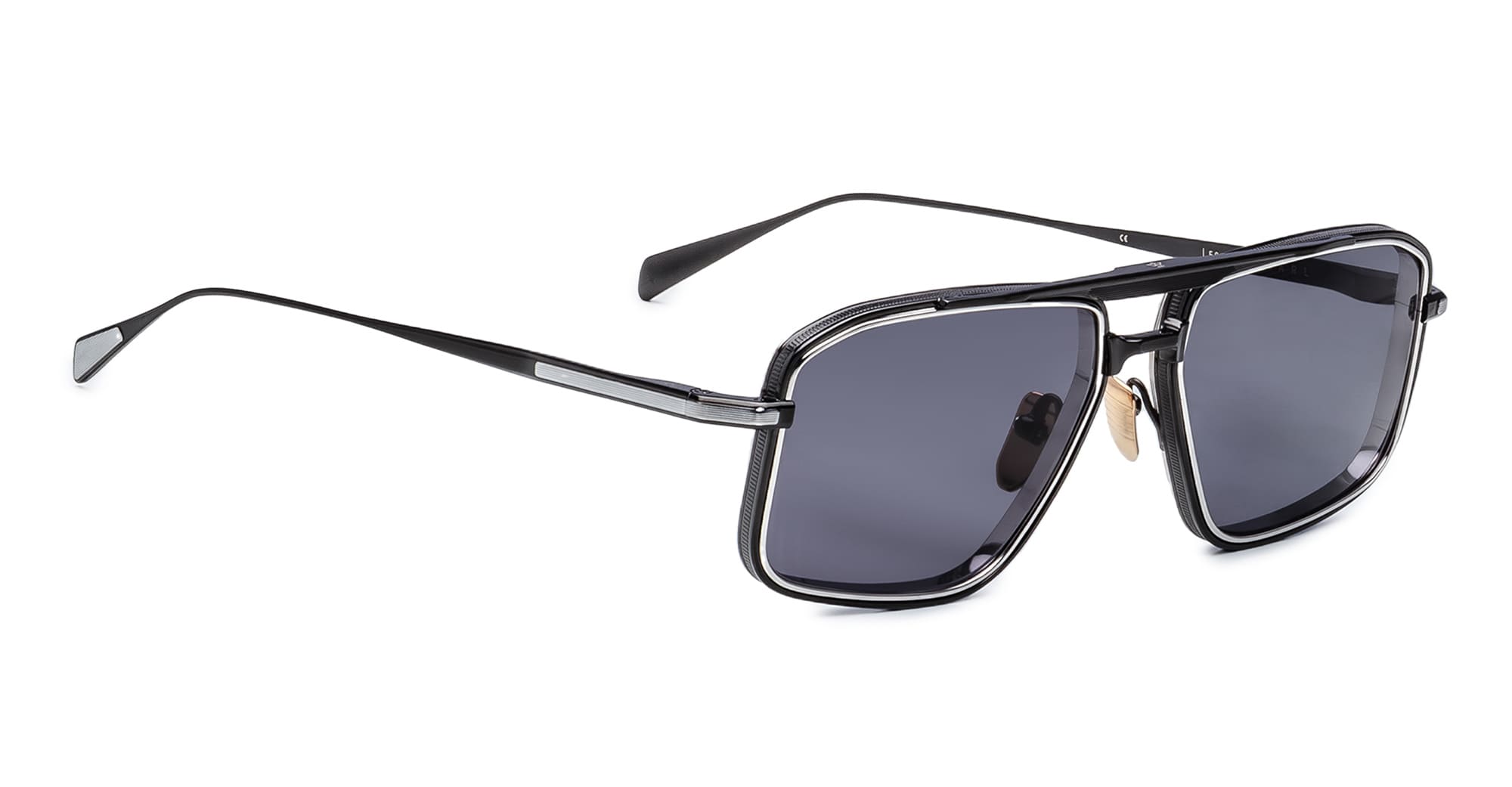 Ottica Mondello Roma - Jacques Marie Mage - JMMER-19J - EARL - CORBEAU - Titanium - shape Navigator - Silver - EYEWEAR - SUNGLASSES - Unisex,Uomo,Donna,Women,Men - lens jet black - Made In Japan