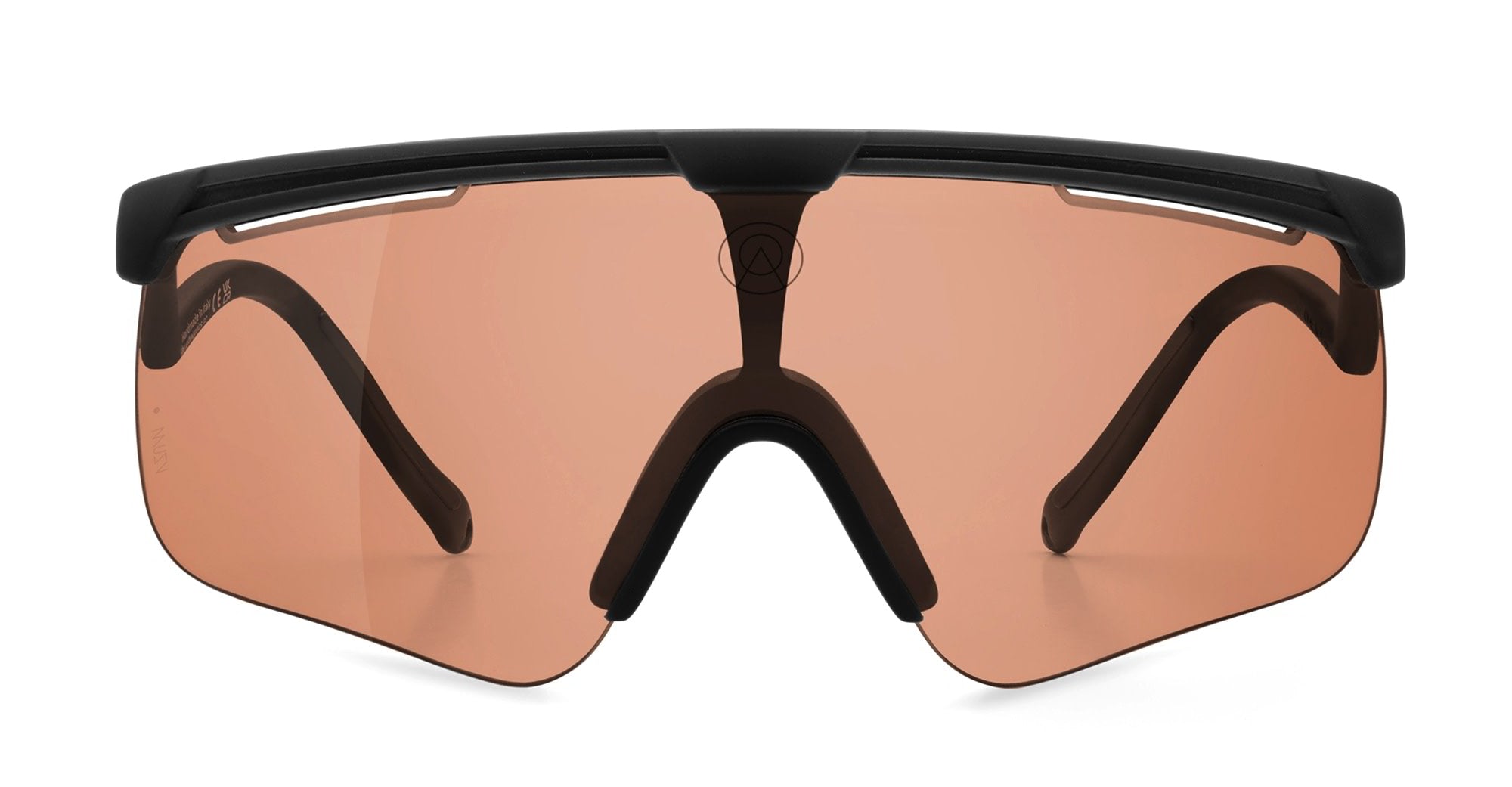  VZUM SALMON - Tr90 - shape Mask - Black - EYEWEAR - SUNGLASSES - Unisex,Uomo,Donna,Women,Men - lens Pink - Made In Italy
