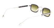Ottica Mondello Roma - Sato - Canicula-P-B-1 - CANICULA - PLATINUM / MATTE BLACK - Acetate, titanium - shape Rectangular - silver, black - EYEWEAR - SUNGLASSES - Unisex,Uomo,Donna,Women,Men - lens Gradient green - Made In Japan