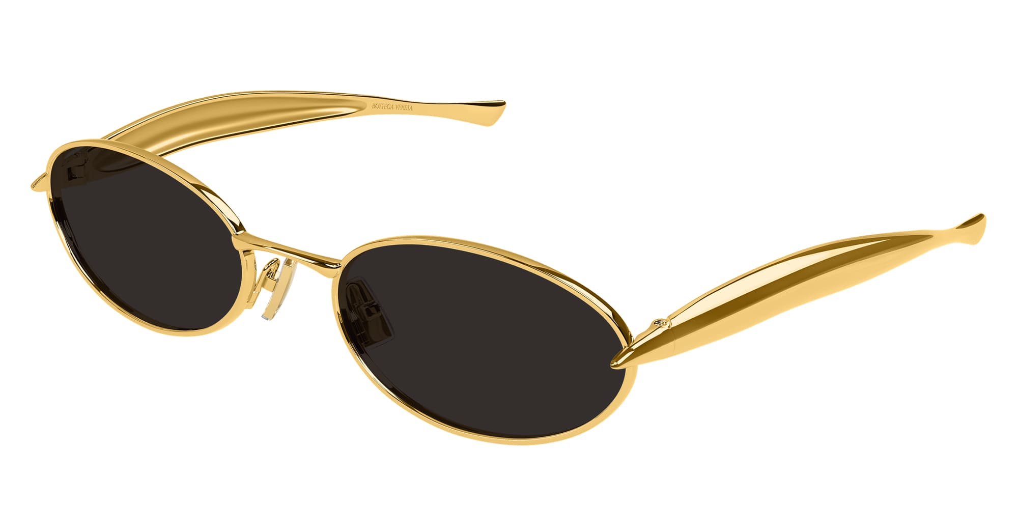 Ottica Mondello Roma - Bottega Veneta - BV1386S-001 - BV1386S-001 - GOLD - Metal - shape Oval - Gold - EYEWEAR - SUNGLASSES - Unisex,Uomo,Donna,Women,Men - lens Grey - Made In Japan