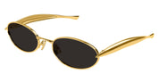 Ottica Mondello Roma - Bottega Veneta - BV1386S-001 - BV1386S-001 - GOLD - Metal - shape Oval - Gold - EYEWEAR - SUNGLASSES - Unisex,Uomo,Donna,Women,Men - lens Grey - Made In Japan