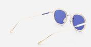 Ottica Mondello Roma - Sato - Toliman-II-P-RG-1 - Toliman II - Platinum / Rose Gold - Titanium - shape Round - silver, gold - EYEWEAR - SUNGLASSES - Unisex,Uomo,Donna,Women,Men - lens Blue - Made In Japan