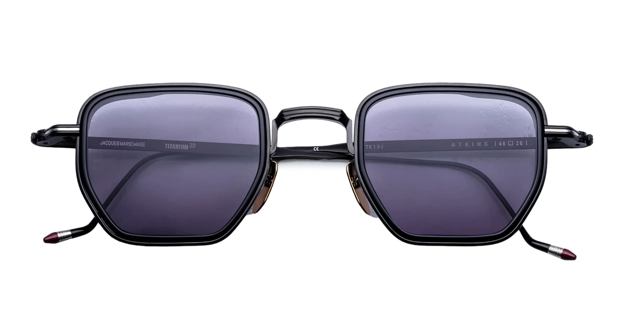 Ottica Mondello Roma - Jacques Marie Mage - JMMTK-19J - ATKINS - CORBEAU - Titanio - Forma squadrata - Nero - OCCHIALI - OCCHIALI DA SOLE - Unisex, Uomo, Donna - Lenti grigie - Prodotto in Giappone