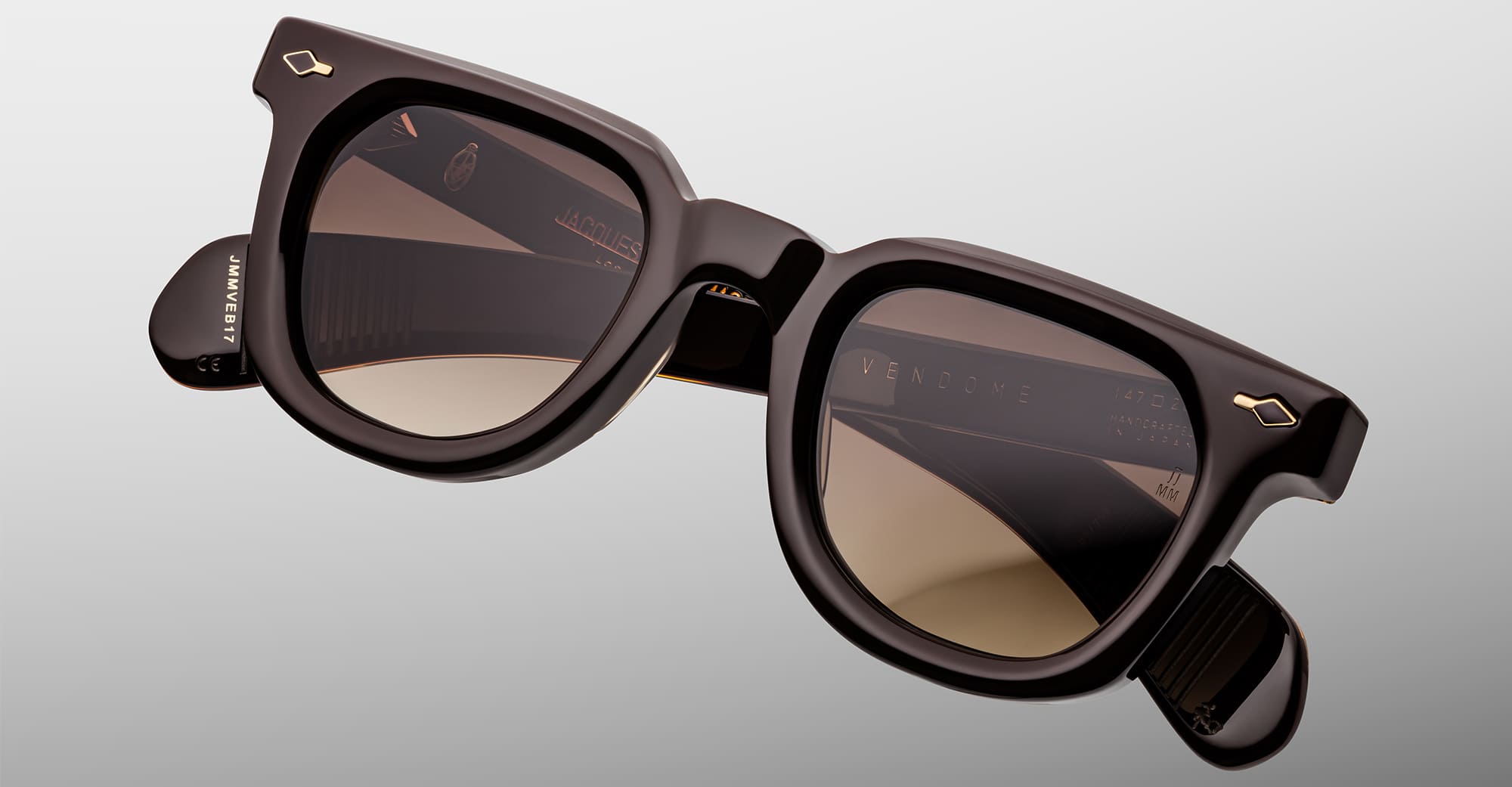 Ottica Mondello Roma - Jacques Marie Mage - JMMVE-B17 - VENDOME EPOXY II - GANACHE - Acetate - shape Panto - brown - EYEWEAR - SUNGLASSES - Unisex,Uomo,Donna,Women,Men - lens Gradient brown - Made In Japan