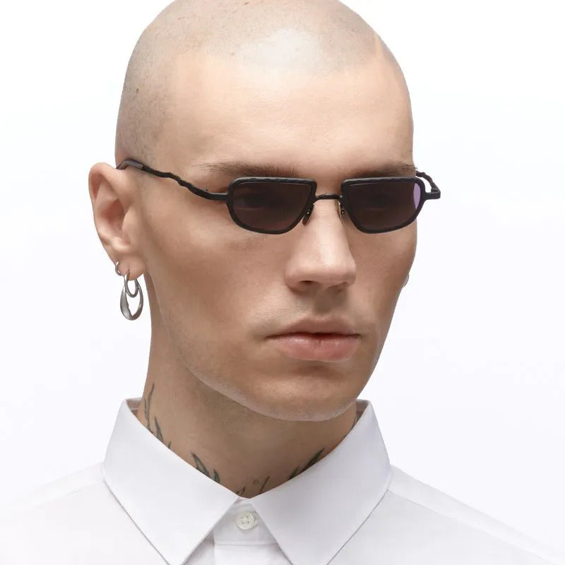 Ottica Mondello Roma - Kuboraum - KRSZ28BM0000002Y - MASK Z28 BM - MATTE BLACK - metal, acetate - shape Oval - Black - EYEWEAR - SUNGLASSES - Unisex,Uomo,Donna,Women,Men - lens Grey - Made In Italy