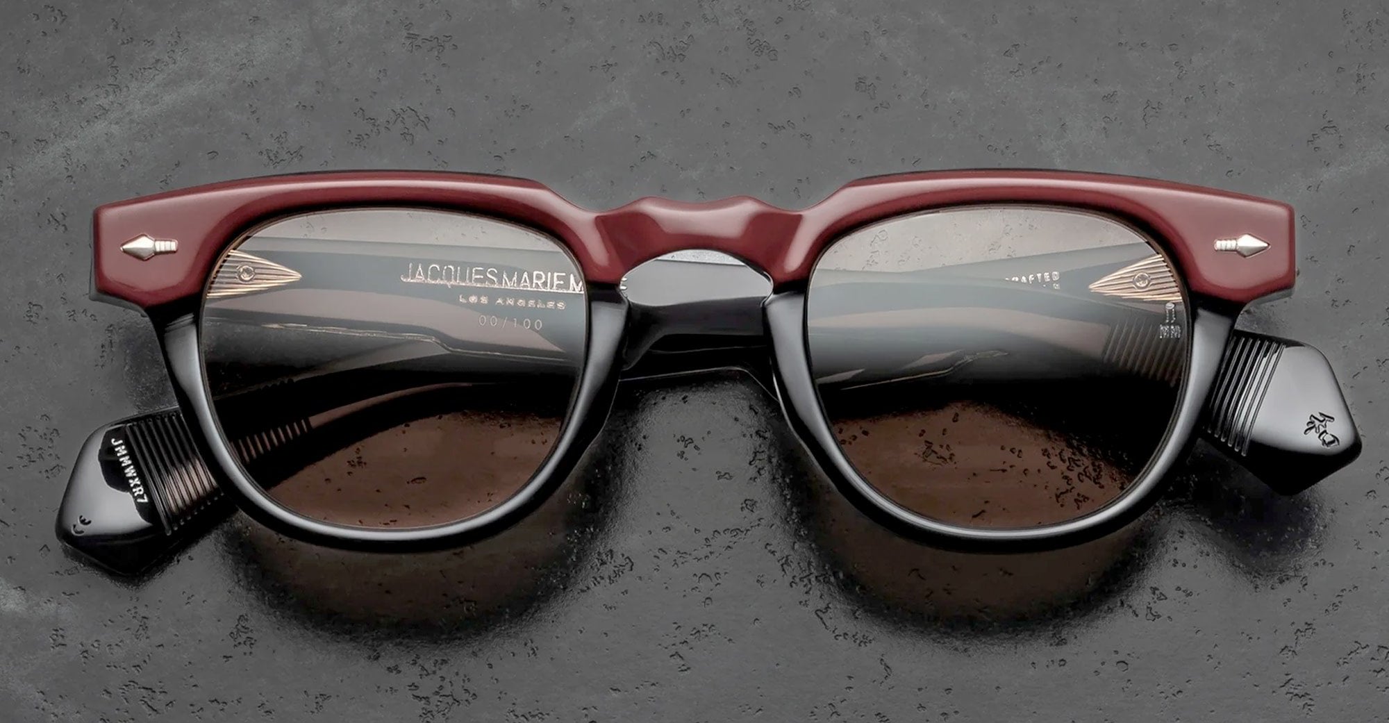 Ottica Mondello Roma - Jacques Marie Mage - JMMWX-R7 - LAST FRONTIER VII - WAHKAN - BORDEAUX EMPIRE - Acetate, titanium - shape Panto - burgundy - EYEWEAR - SUNGLASSES - Unisex,Uomo,Donna,Women,Men - lens Grey - Made In Japan