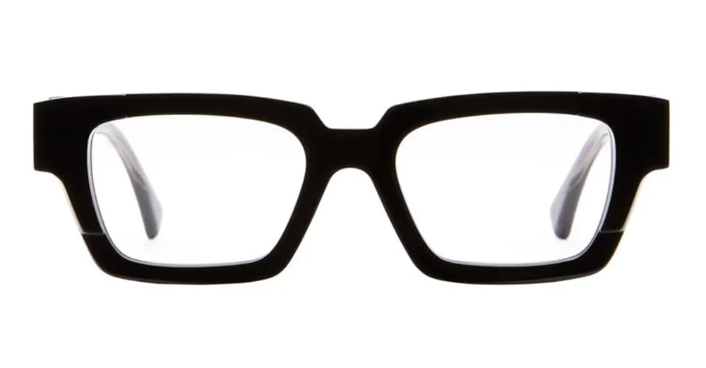 Ottica Mondello Roma - Kuboraum - KROI01BS000000OP - MASK I01 BS - BLACK SHINE RX - Acetate - shape Rectangular - Black - EYEWEAR - EYEGLASSES - Unisex,Uomo,Donna,Women,Men - lens Clear - Made In Italy