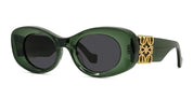 Ottica Mondello Roma - Loewe - LW40175U4998A - MAXI ANAGRAM LW40175U - GREEN - Acetate - shape Oval - green - EYEWEAR - SUNGLASSES - Donna,Women - lens Grey - Made In Italy
