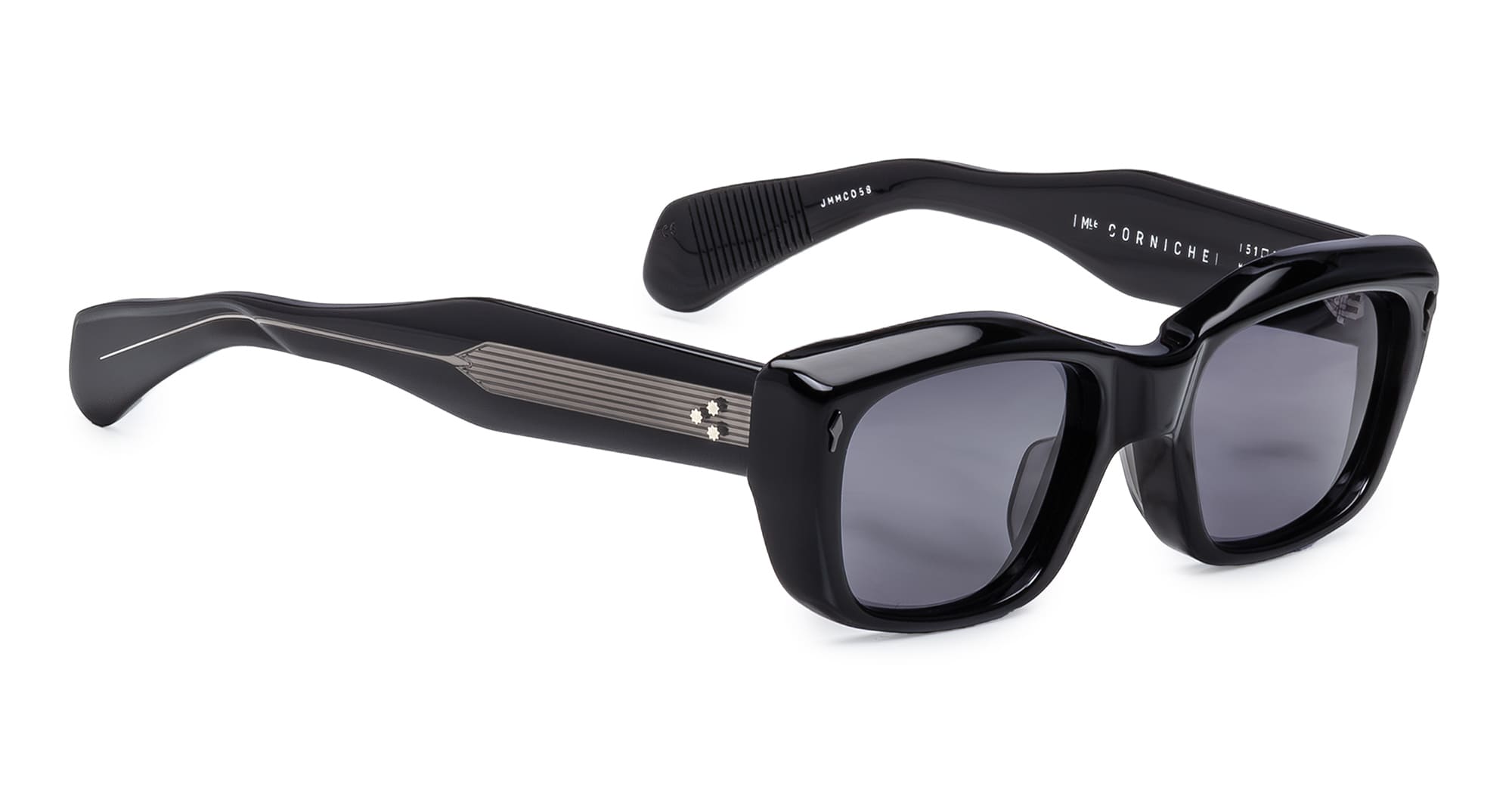 Ottica Mondello Roma - Jacques Marie Mage - JMMCO-58 - CORNICHE - RAVEN - Acetate - shape Rectangular - Black - EYEWEAR - SUNGLASSES - Unisex,Uomo,Donna,Women,Men - lens Grey - Made In Japan
