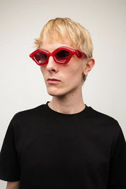 Ottica Mondello Roma - Paloceras - pebble-velvet-rouge-dx - PEBBLE - VELVET ROUGE DX - Acetate - shape Cat-eye - red - EYEWEAR - SUNGLASSES - Unisex,Uomo,Donna,Women,Men - lens Gradient pink - Made In China