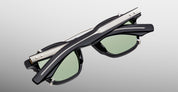 Ottica Mondello Roma - Jacques Marie Mage - JMMZPXCP-41 - ZEPHIRIN 47 CLIP ON 2 - SILVER - Titanium - shape Squared - Silver - EYEWEAR - SUNGLASSES - Unisex,Uomo,Donna,Women,Men - lens Green - Made In Japan