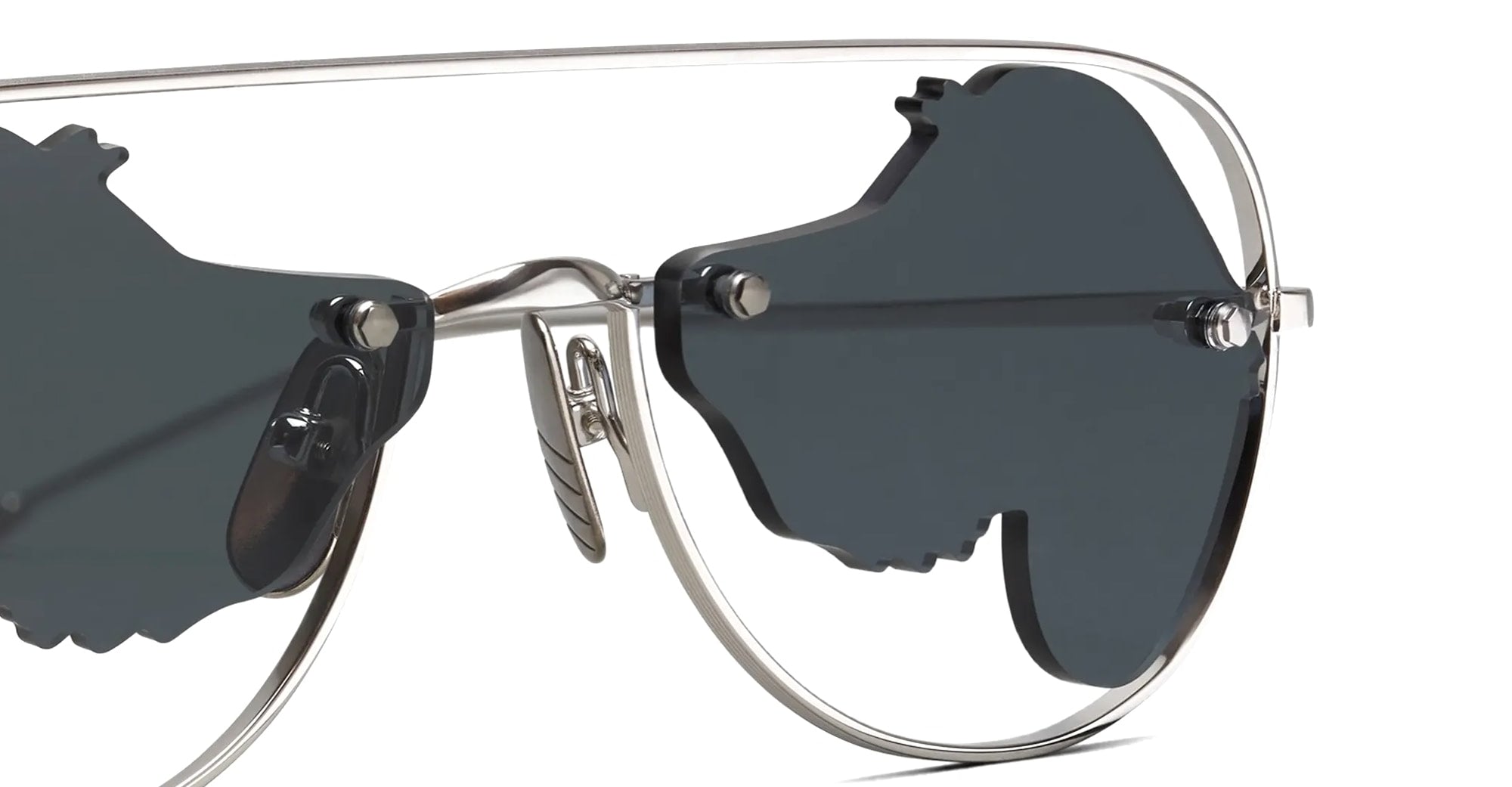 Ottica Mondello Roma - Thom Browne - UES966A-G0001-045-54 - AVIATOR SUNGLASSES W/HECTOR LENS - SILVER - Titanium - shape  - Silver - EYEWEAR - EYEGLASSES - Unisex,Uomo,Donna,Women,Men - lens Grey - Made In Japan