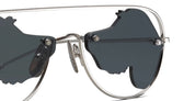 Ottica Mondello Roma - Thom Browne - UES966A-G0001-045-54 - AVIATOR SUNGLASSES W/HECTOR LENS - SILVER - Titanium - shape  - Silver - EYEWEAR - EYEGLASSES - Unisex,Uomo,Donna,Women,Men - lens Grey - Made In Japan