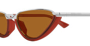 Ottica Mondello Roma - Bottega Veneta - BV1346S-002 - BV1346S-002 - RED / SILVER - Acetate - shape Cat-eye - red, silver - EYEWEAR - SUNGLASSES - Donna,Women - lens Brown - Made In Japan