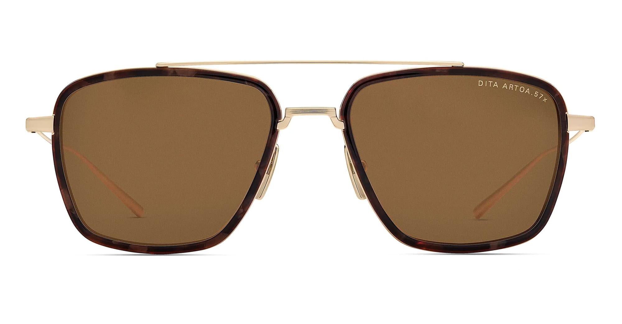 Ottica Mondello Roma - DITA - DTS476-A-01 - ARTOA.57X -  DARK GOLD / DESERT ABALONE - Titanium - shape Navigator - Gold - EYEWEAR - SUNGLASSES - Unisex,Uomo,Donna,Women,Men - lens Brown - Made In Japan
