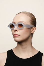 Ottica Mondello Roma - Paloceras - MB-RX - PEBBLE - Milky Blue RX - Acetate - shape Oval - blue - EYEWEAR - SUNGLASSES - Unisex,Uomo,Donna,Women,Men - lens orange - Made In China