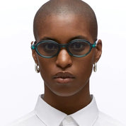 Ottica Mondello Roma - Kuboraum - KRS0P6HB0000002F - MASK P6 HB - HAMBURGER  BANOFF - Acetate - shape Oval - green - EYEWEAR - SUNGLASSES - Unisex,Uomo,Donna,Women,Men - lens light grey - Made In Italy