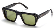 Ottica Mondello Roma - Akoni - AKS-105A-54 - HERCULES -  BLACK CRYSTAL - Acetate - shape Squared - Black - EYEWEAR - SUNGLASSES - Uomo,Men - lens Green - Made In Japan